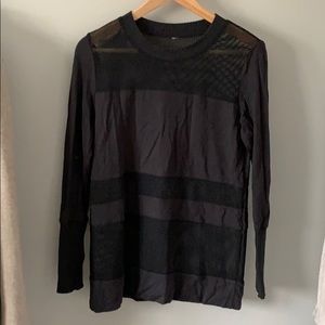 Alo Mesh Long Sleeve Top - Black
